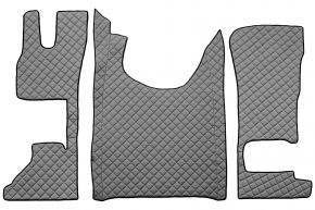 Tapis en simili cuir Q pour DAF XG (dès 10.2021) - siège passager fixe ou siège passager rabattable - Gris