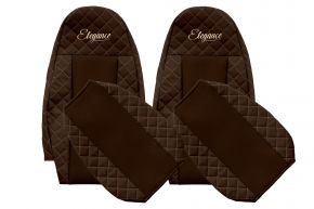 Housses de siège sur mesure ELEGANCE Q pour VOLVO FH 3 (01.2009-12.2012) - marron