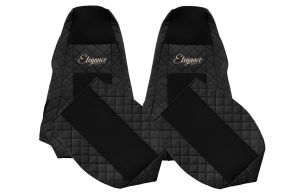 Housses de siège sur mesure ELEGANCE Q pour SCANIA G (01.2005-12.2016) - appuie-têtes intégrés - noires