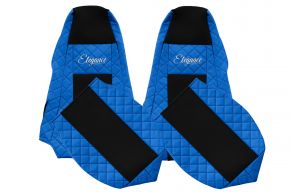 Housses de siège sur mesure ELEGANCE Q pour SCANIA G (01.2005-12.2016) - appuie-têtes intégrés - bleues