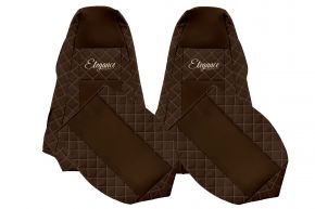 Housses de siège sur mesure ELEGANCE Q pour SCANIA G (01.2005-12.2016) - appuie-têtes intégrés - marron