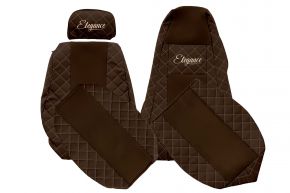 Housses de siège sur mesure ELEGANCE Q pour SCANIA R (01.2005-12.2016) - appuie-tête passager réglable - marron