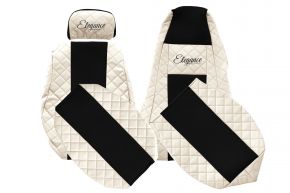Housses de siège sur mesure ELEGANCE Q pour SCANIA G (01.2005-12.2016) - appuie-tête passager réglable - beige clair