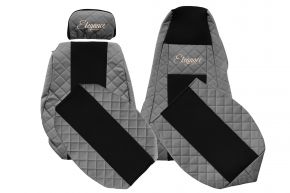 Housses de siège sur mesure ELEGANCE Q pour SCANIA G (01.2005-12.2016) - appuie-tête passager réglable - grises