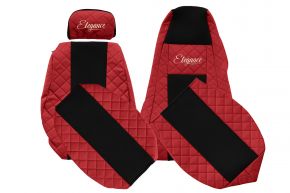 Housses de siège sur mesure ELEGANCE Q pour SCANIA G (01.2005-12.2016) - appuie-tête passager réglable - rouges