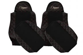 Housses de siège sur mesure ELEGANCE Q pour MAN TGL (01.2005-12.2012) - noir et rouge