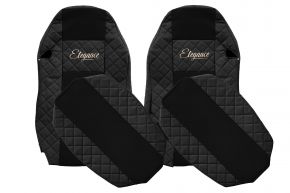 Housses de siège sur mesure ELEGANCE Q pour MAN TGX (01.2007-03.2020) - sièges standard, pas ISRI - noires