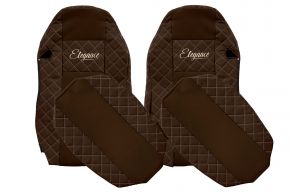 Housses de siège sur mesure ELEGANCE Q pour MAN TGX (01.2007-03.2020) - sièges standard, pas ISRI - marron