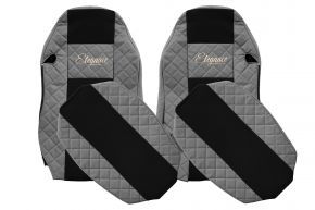 Housses de siège sur mesure ELEGANCE Q pour MAN TGX (01.2007-03.2020) - sièges standard, pas ISRI - grises