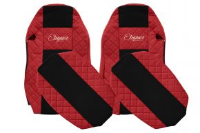Housses de siège sur mesure ELEGANCE Q pour MAN TGX (01.2007-03.2020) - sièges standard, pas ISRI - rouges