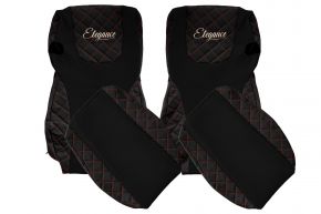 Housses de siège sur mesure ELEGANCE Q pour DAF CF (01.2013-12.2020) - noir et rouge