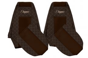 Housses de siège sur mesure ELEGANCE Q pour RENAULT MAGNUM MILLENIUM (01.2002-12.2007) - marron
