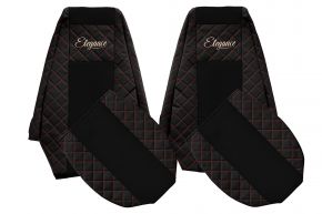 Housses de siège sur mesure ELEGANCE Q pour RENAULT PREMIUM II (01.2005-12.2013) - noir et rouge