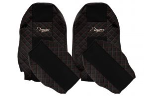Housses de siège sur mesure ELEGANCE Q pour MERCEDES ACTROS MP 2 (01.2003-12.2006) - noir et rouge