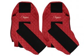 Housses de siège sur mesure ELEGANCE Q pour MERCEDES ACTROS MP 2 (01.2003-12.2006) - rouges