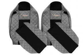 Housses de siège sur mesure ELEGANCE Q pour RENAULT T (01.2014-04.2021) - siège passager sans accoudoirs - grises