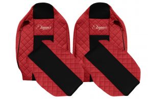 Housses de siège sur mesure ELEGANCE Q pour RENAULT T (01.2014-04.2021) - siège passager sans accoudoirs - rouges