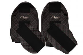 Housses de siège sur mesure ELEGANCE Q pour MERCEDES ACTROS MP 3 (01.2007-12.2010) - noir et rouge