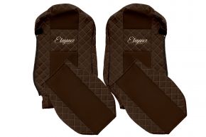 Housses de siège sur mesure ELEGANCE Q pour MERCEDES ACTROS MP 4 (01.2011-12.2018) - sièges standard - marron