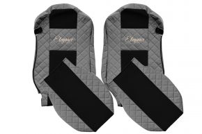 Housses de siège sur mesure ELEGANCE Q pour MERCEDES ACTROS MP 4 (01.2011-12.2018) - sièges standard - grises