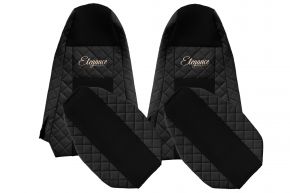Housses de siège sur mesure ELEGANCE Q pour SCANIA R (01.2013-12.2016) - STREAMLINE, appuie-têtes intégrés - noires