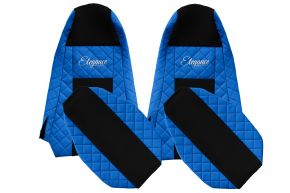 Housses de siège sur mesure ELEGANCE Q pour SCANIA R (01.2013-12.2016) - STREAMLINE, appuie-têtes intégrés - bleues