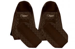 Housses de siège sur mesure ELEGANCE Q pour SCANIA R (01.2013-12.2016) - STREAMLINE, appuie-têtes intégrés - marron