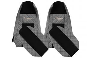 Housses de siège sur mesure ELEGANCE Q pour SCANIA R (01.2013-12.2016) - STREAMLINE, appuie-têtes intégrés - grises