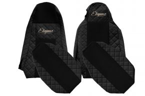 Housses de siège sur mesure ELEGANCE Q pour SCANIA R (01.2013-12.2016) - STREAMLINE, sièges différents - noires