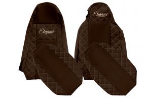 Housses de siège sur mesure ELEGANCE Q pour SCANIA R (01.2013-12.2016) - STREAMLINE, sièges différents - marron