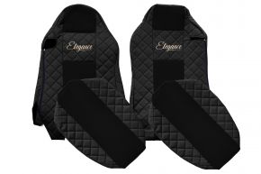 Housses de siège sur mesure ELEGANCE Q pour MAN TGX (01.2007-03.2020) - sièges ISRI, sièges différents - noires