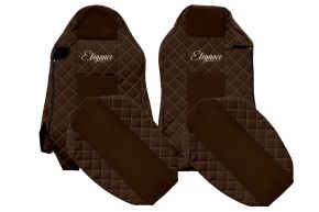 Housses de siège sur mesure ELEGANCE Q pour MAN TGX (01.2007-03.2020) - sièges ISRI, sièges différents - marron