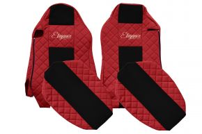 Housses de siège sur mesure ELEGANCE Q pour MAN TGX (01.2007-03.2020) - sièges ISRI, sièges différents - rouges