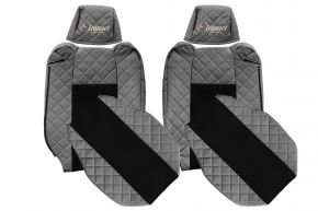Housses de siège sur mesure ELEGANCE Q pour RENAULT T (01.2014-04.2021) - appuie-têtes réglables - grises