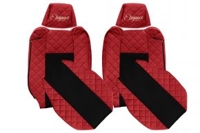 Housses de siège sur mesure ELEGANCE Q pour RENAULT T (01.2014-04.2021) - appuie-têtes réglables - rouges