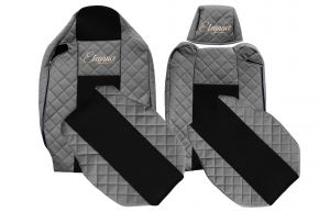 Housses de siège sur mesure ELEGANCE Q pour RENAULT T (01.2014-04.2021) - appuie-tête conducteur réglable - grises