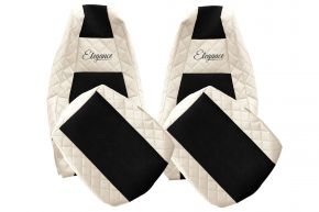 Housses de siège sur mesure ELEGANCE Q pour SCANIA R NEXTGEN (à partir de 01.2017) - sièges standard - beige clair
