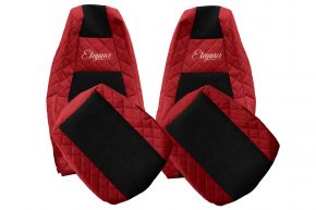 Housses de siège sur mesure ELEGANCE Q pour SCANIA R NEXTGEN (à partir de 01.2017) - sièges standard - rouges