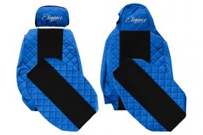 Housses de siège sur mesure ELEGANCE Q pour SCANIA R (01.2011-12.2016) - STREAMLINE, appuie-têtes différents - bleues