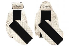 Housses de siège sur mesure ELEGANCE Q pour SCANIA R (01.2011-12.2016) - STREAMLINE, appuie-têtes différents - beige clair