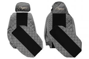 Housses de siège sur mesure ELEGANCE Q pour SCANIA R (01.2011-12.2016) - STREAMLINE, appuie-têtes différents - grises