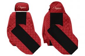 Housses de siège sur mesure ELEGANCE Q pour SCANIA R (01.2011-12.2016) - STREAMLINE, appuie-têtes différents - rouges