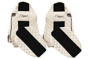 Housses de siège sur mesure ELEGANCE Q pour MAN TGX (01.2007-03.2020) - sièges ISRI, sièges identiques - beige clair