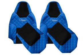 Housses de siège sur mesure ELEGANCE Q pour MAN TGL (à partir de 03.2021) - ceinture au siège conducteur - bleues