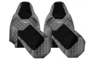 Housses de siège sur mesure ELEGANCE Q pour MAN TGL (à partir de 03.2021) - ceinture au siège conducteur - grises