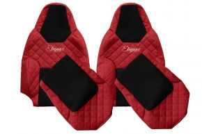 Housses de siège sur mesure ELEGANCE Q pour MAN TGL (à partir de 03.2021) - ceintures aux deux sièges - rouges