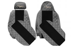 Housses de siège sur mesure ELEGANCE Q pour SCANIA S NEXTGEN (à partir de 01.2017) - siège passager rabattable - grises