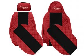 Housses de siège sur mesure ELEGANCE Q pour SCANIA S NEXTGEN (à partir de 01.2017) - siège passager rabattable - rouges