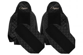 Housses de siège sur mesure ELEGANCE Q pour SCANIA S NEXTGEN (à partir de 01.2017) - appuie-têtes étroits - noires
