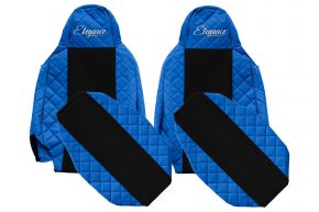 Housses de siège sur mesure ELEGANCE Q pour SCANIA S NEXTGEN (à partir de 01.2017) - appuie-têtes étroits - bleues
